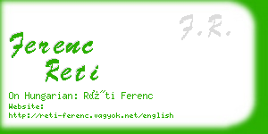 ferenc reti business card